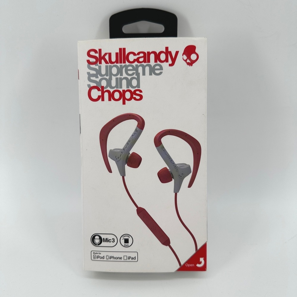Skullcandy Chops In-Ear Wired Sport Headphones with Mic3 Red Gray S4CHDM-124
